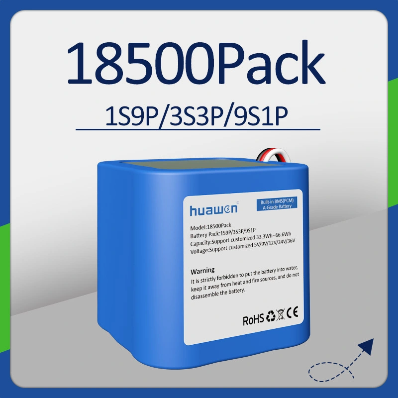 Custom 1S9P/3S3P 3.7V NMC18500 Lithium Battery Pack Solution 1