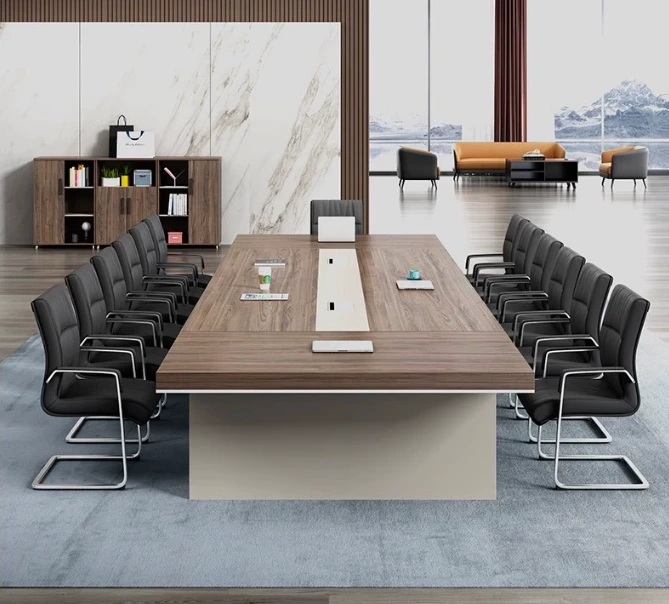 Mesa de conferencias de oficina, mesa larga moderna y sencilla, muebles combinados 1