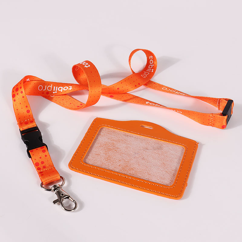 Brugerdefineret Billig Promotion Polyester Lanyard med logo trykt med ID-kortholder 1