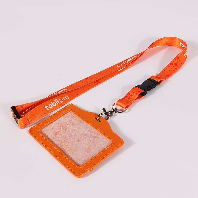Brugerdefineret Billig Promotion Polyester Lanyard med logo trykt med ID-kortholder 3