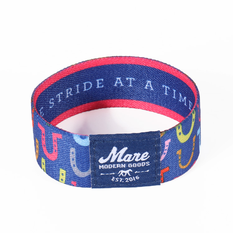 Hot sales Custom Polyester printing Stretchable fabric wristbands Party Wrist Band 9