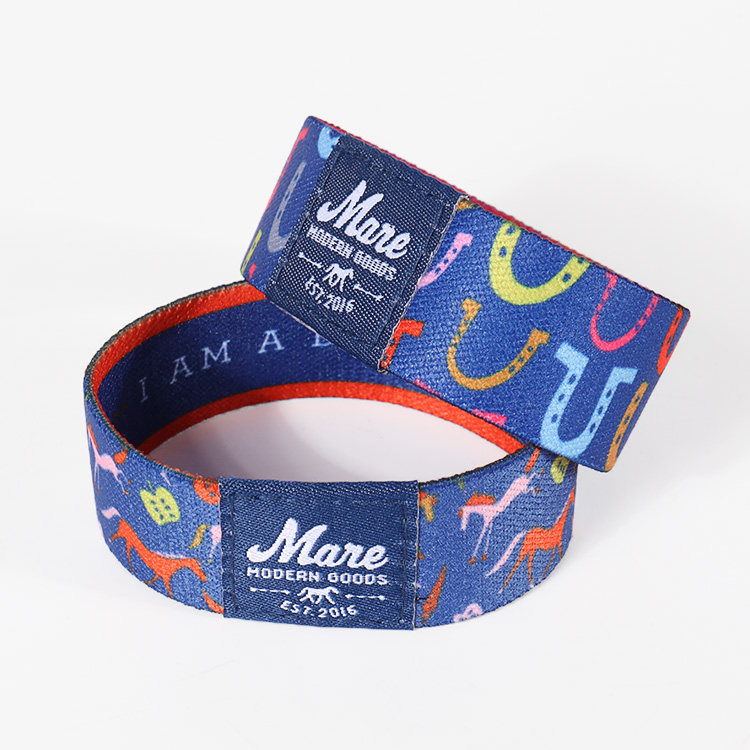 Hot sales Custom Polyester printing Stretchable fabric wristbands Party Wrist Band 7