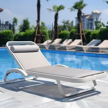 Resort chaise de plage chaise longue de jardin en aluminium piscine chaise longue mobilier d'extérieur 1
