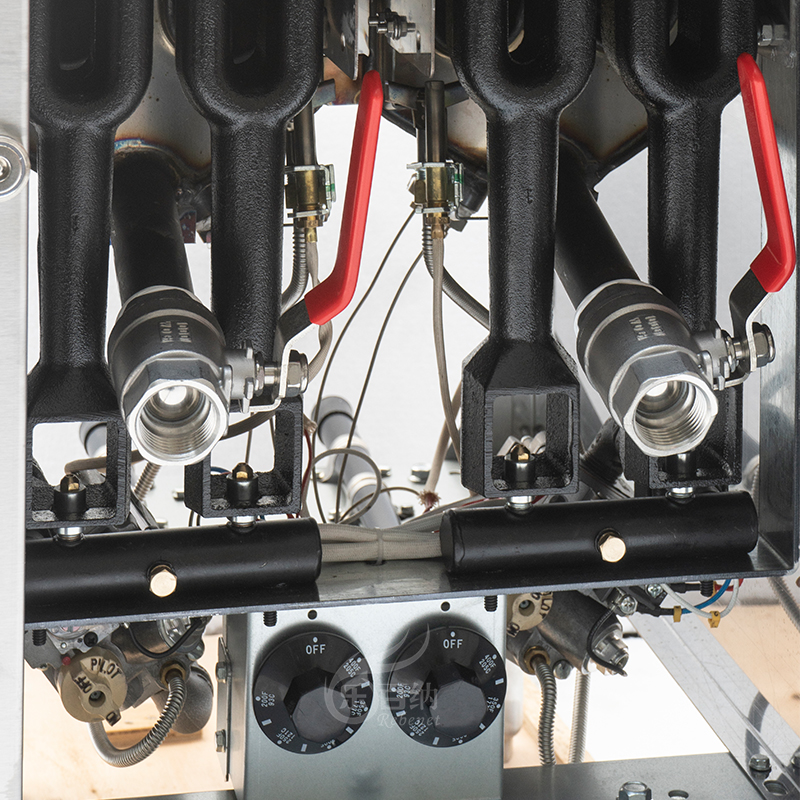 Freidora profunda de gas de olla dividida comercial con 2 canasta-120000BTU (GF-120T) 5