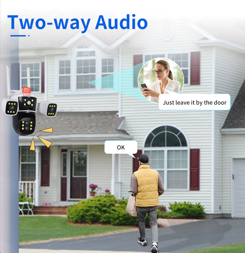 Four Lens Three Screen CCTV Ip Security Camera 8