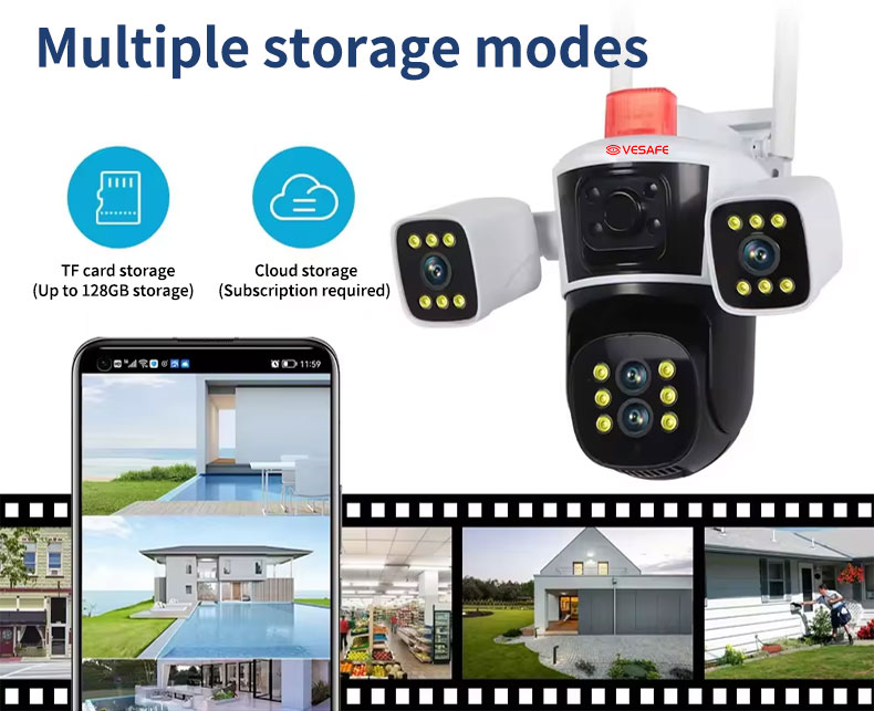 Four Lens Three Screen CCTV Ip Security Camera 6