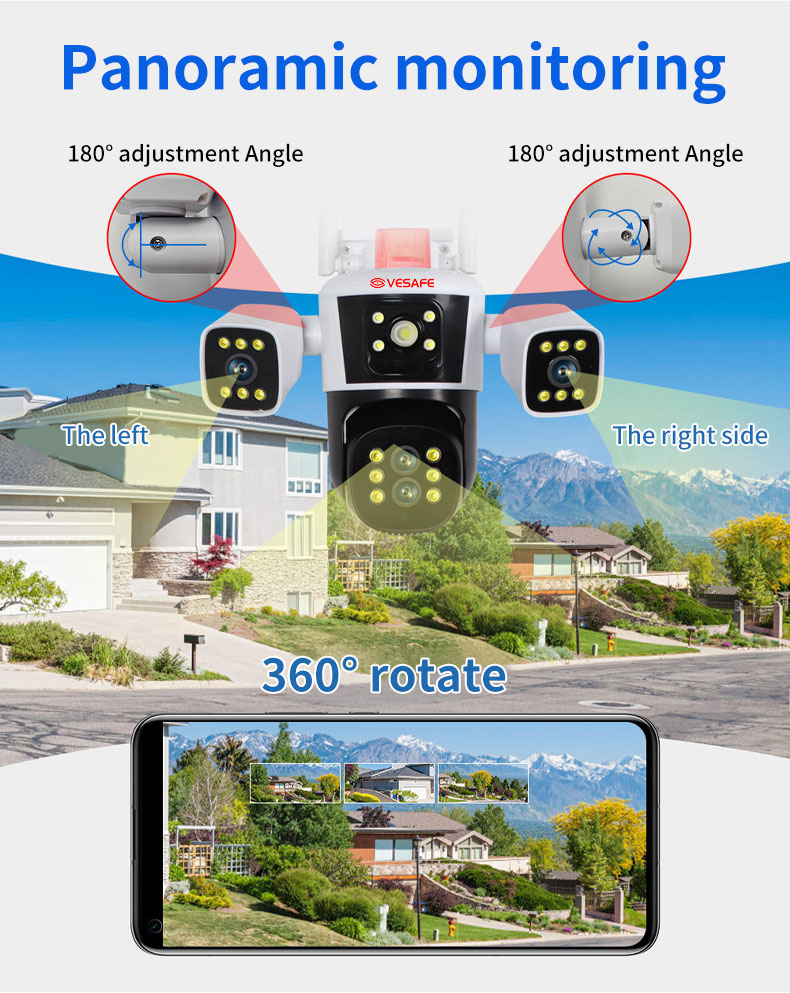 Four Lens Three Screen CCTV Ip Security Camera 4