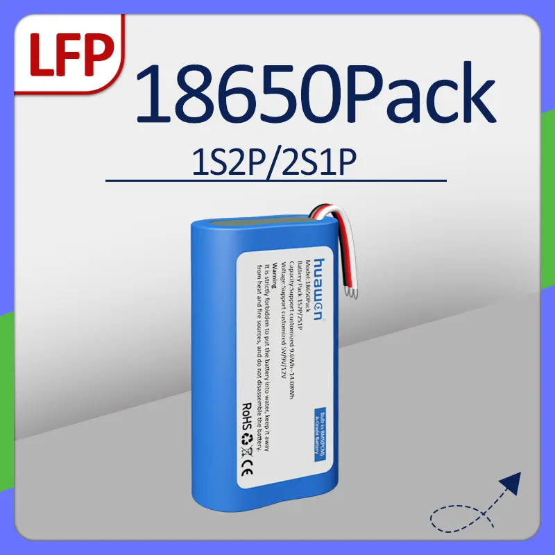 Изготовленный на заказ цилиндрический аккумуляторный блок 1S2P/2S1P 3.2V 18650 LiFePO4 с решением BMS 1