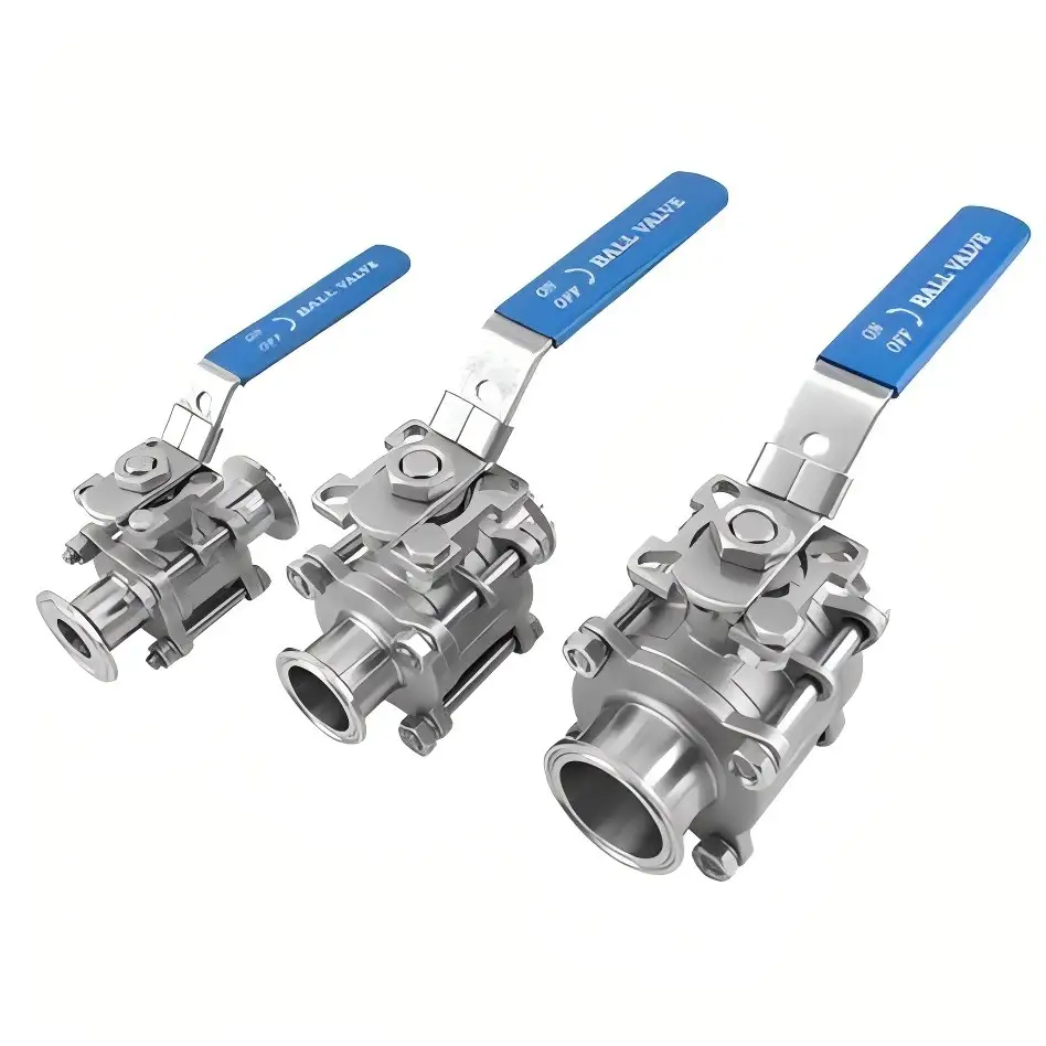 HY PN16 Sanitary 3pc Tri Clamp Ball Valve 1