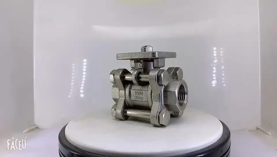 HY Female NPT BSPT BSPP Female Thread 3pc Ball Valve with ISO5211 Mounting Pad 1