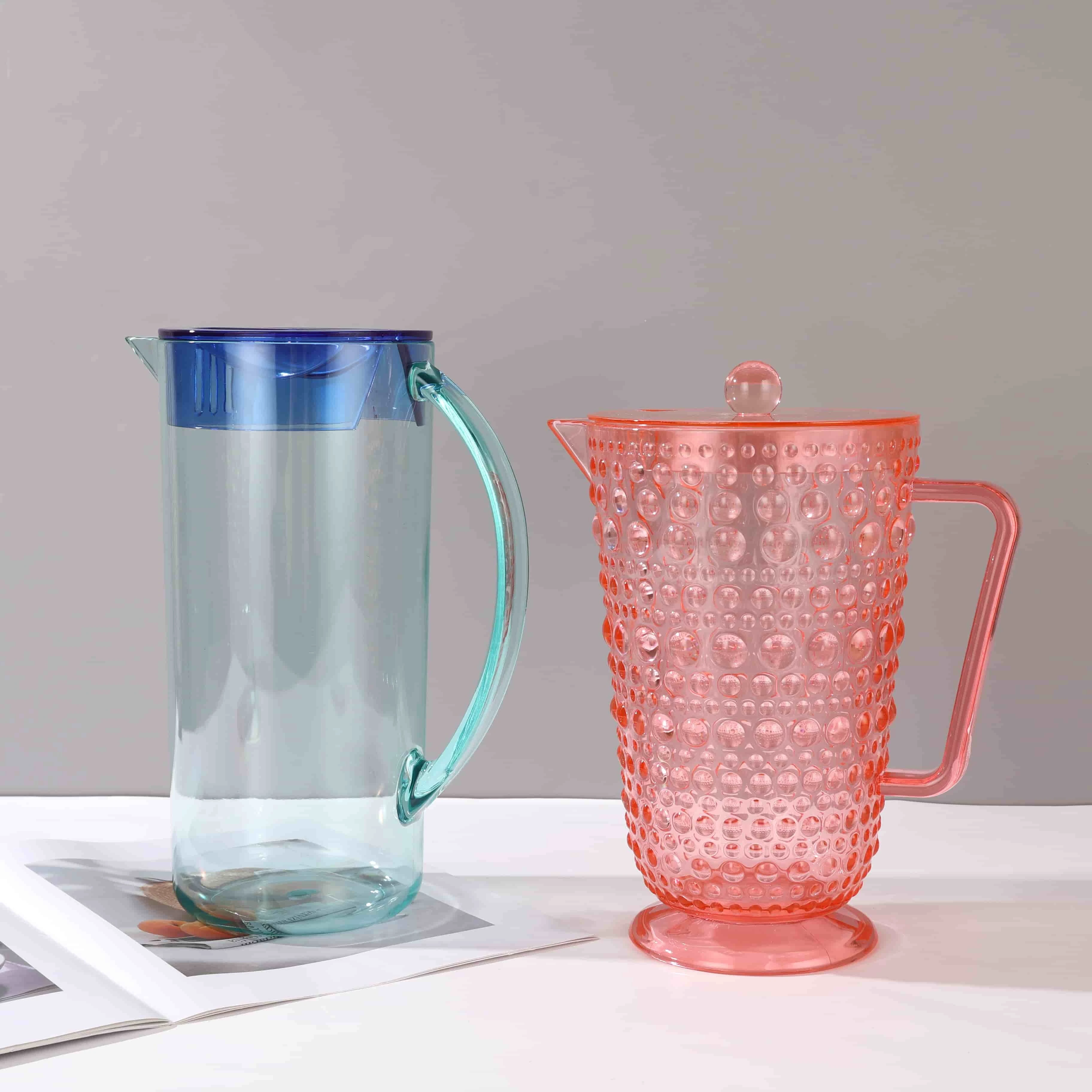 Durable Acrylic Pitcher (75 oz, 95 oz more design), Plastic Water Pitcher with Lid, Fridge Jug, BPA-Free, Shatter-Proof, Great for Iced Tea, Sangria, Lemonade, Juice, Milk, and More 1