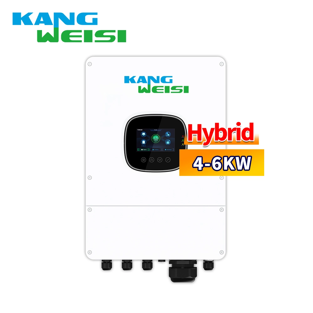 Inverter Fotovoltaik Kangweisi On Off Grid 4000W 6000W Inverter Tenaga Surya 5kw Inverter Hibrid IP65 1