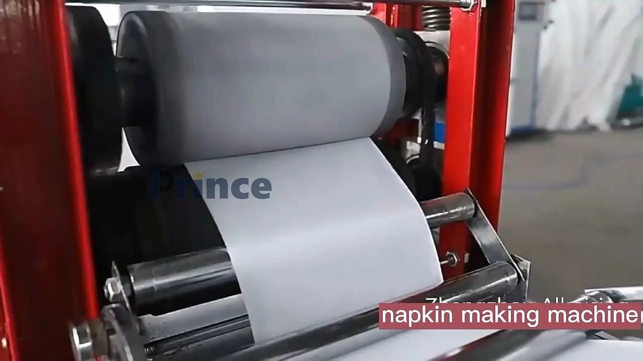 자동 냅킨 종이 엠보싱 프레스 접이식 절단 인쇄 포장 생산 라인 티슈 페이퍼 냅킨 메이커 기계 1