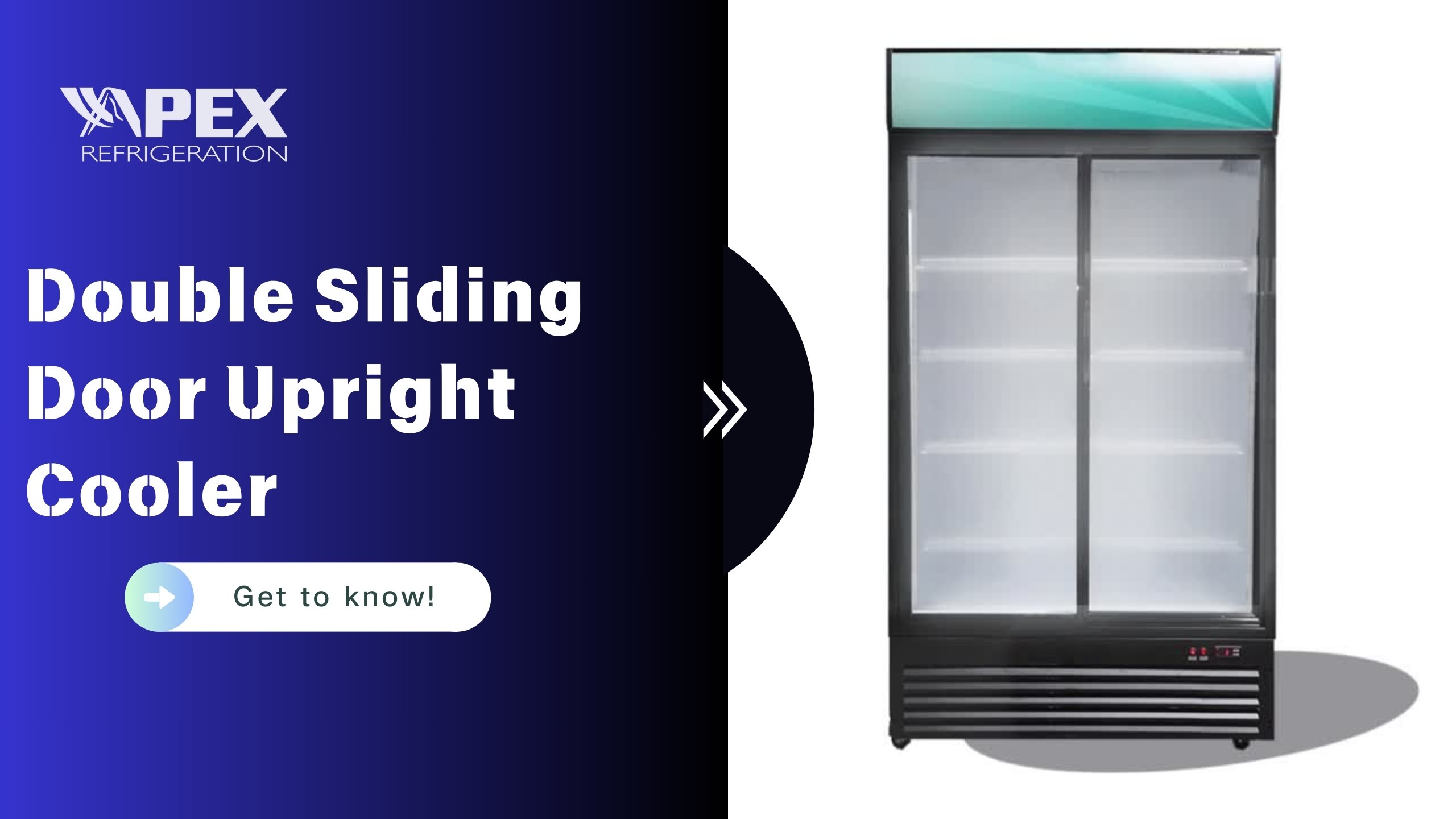 VDS Series Apex Double Door Upright Cooler with Sliding Door Apex Cool