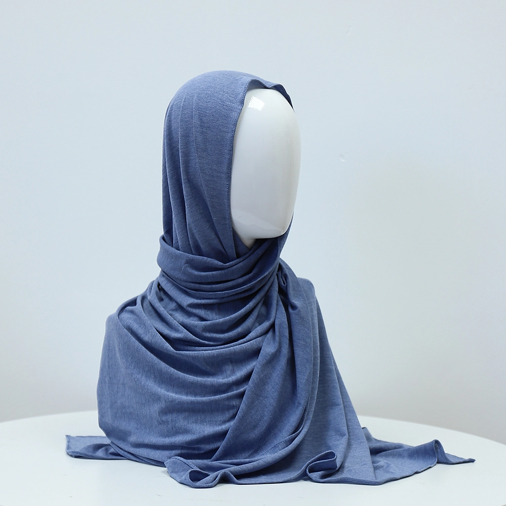 Dernière conception musulman Jersey Hijab écharpe châles Premium extensible Jersey écharpe Hijab velours jersey 1