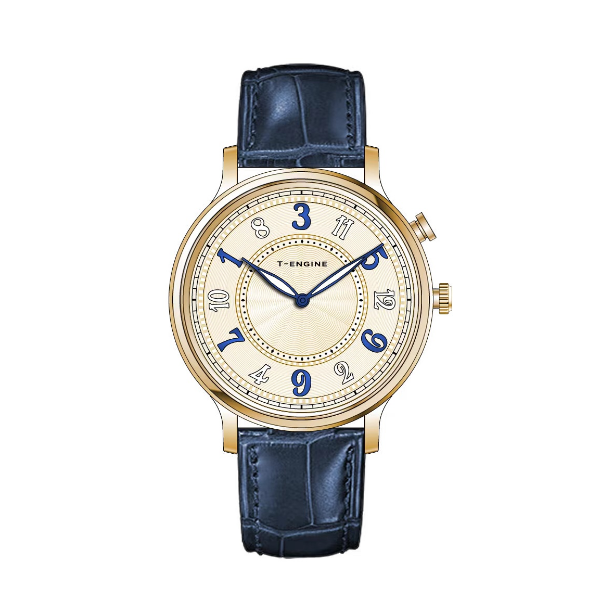 Reloj de caja de cambios de negocios con tira de cuero genuino, reloj clásico hueco de cristal de zafiro para hombre 3