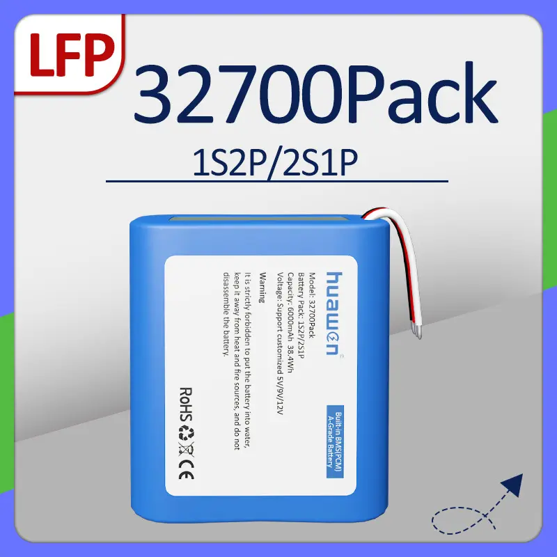 Изготовленный на заказ аккумуляторный блок 1S2P/2S1P IFR32700 LiFePO4 с производителем решений BMS 1