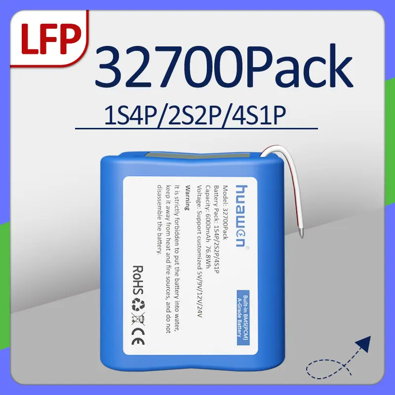 Изготовленный на заказ аккумуляторный блок 1S4P/2S2P/4S1P IFR32700 LiFePO4 с производителем решений BMS 1