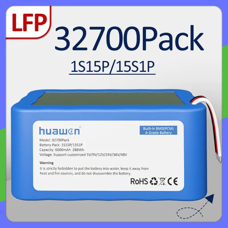 Изготовленный на заказ аккумуляторный блок 1S15P/15S1P IFR32700 LiFePO4 с производителем решений BMS 1