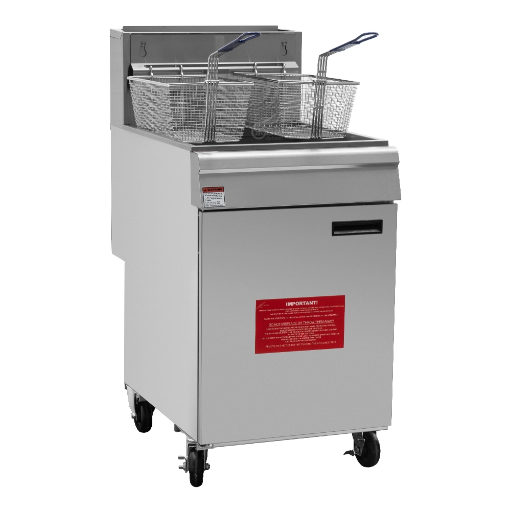 Fryer à gaz à gaz 70-100 lb avec 5 brûleurs de tube, 150000BTU (GF150) 1