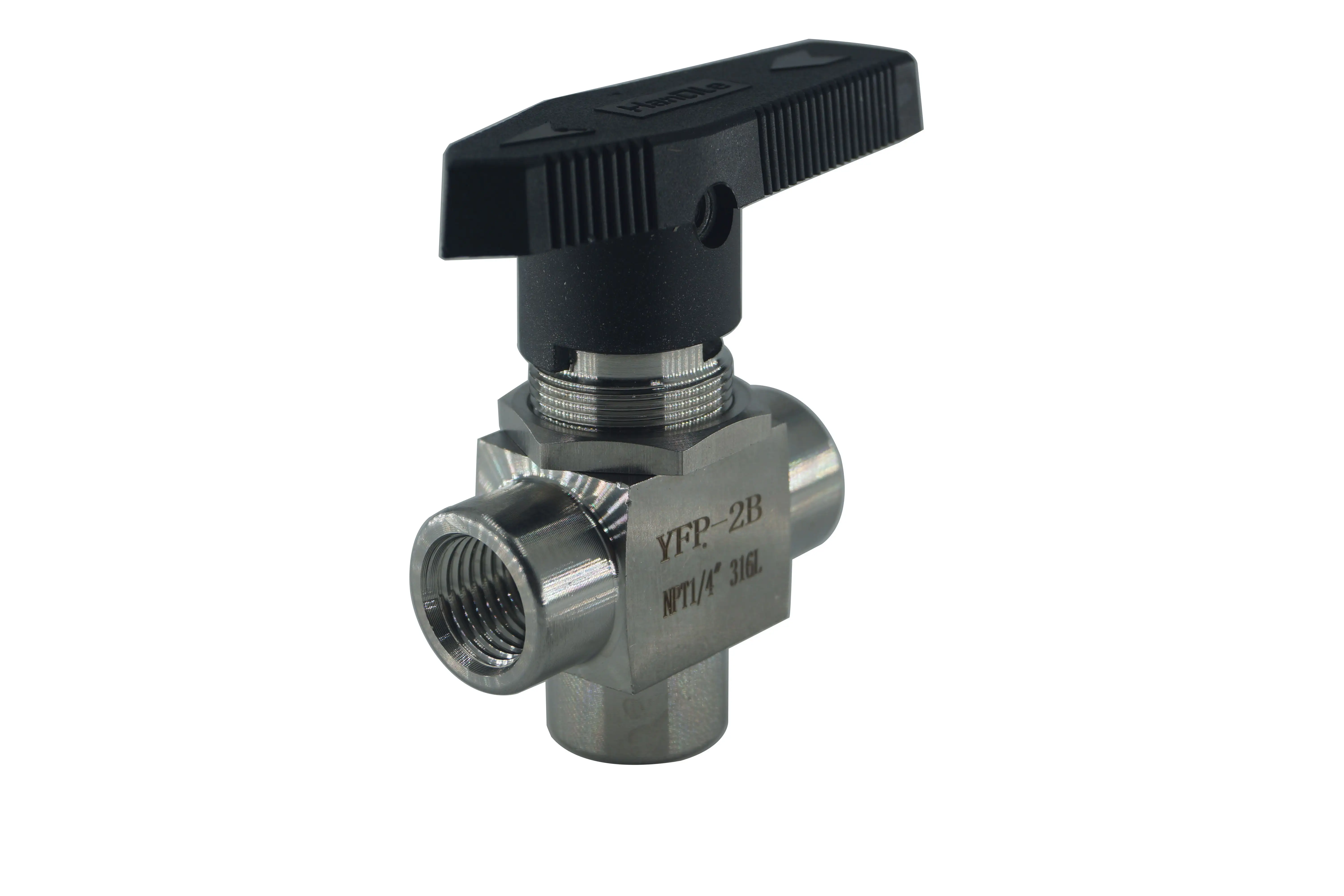 HY SS316 acier inoxydable 1/4 ''3/8'' 1/2 ''NPT BSP filetage interne 1000PSI robinet à tournant sphérique à trois voies 1