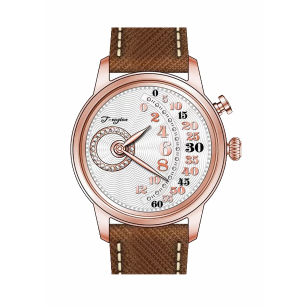 New OEM Concept Men's Arabic Numerals Easy to Read Leather Strap Watch 5
