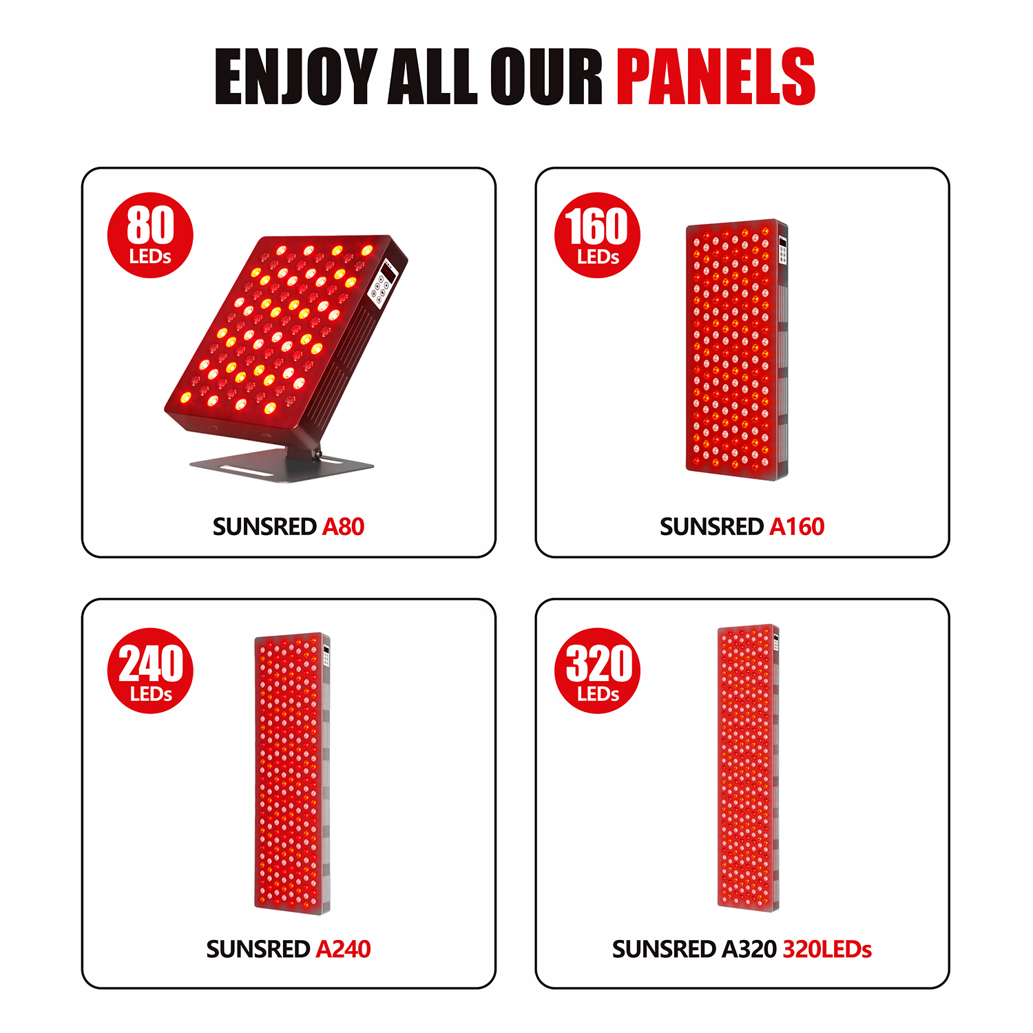 Sunsred A160 800W LED panel pro terapii červeným světlem 9
