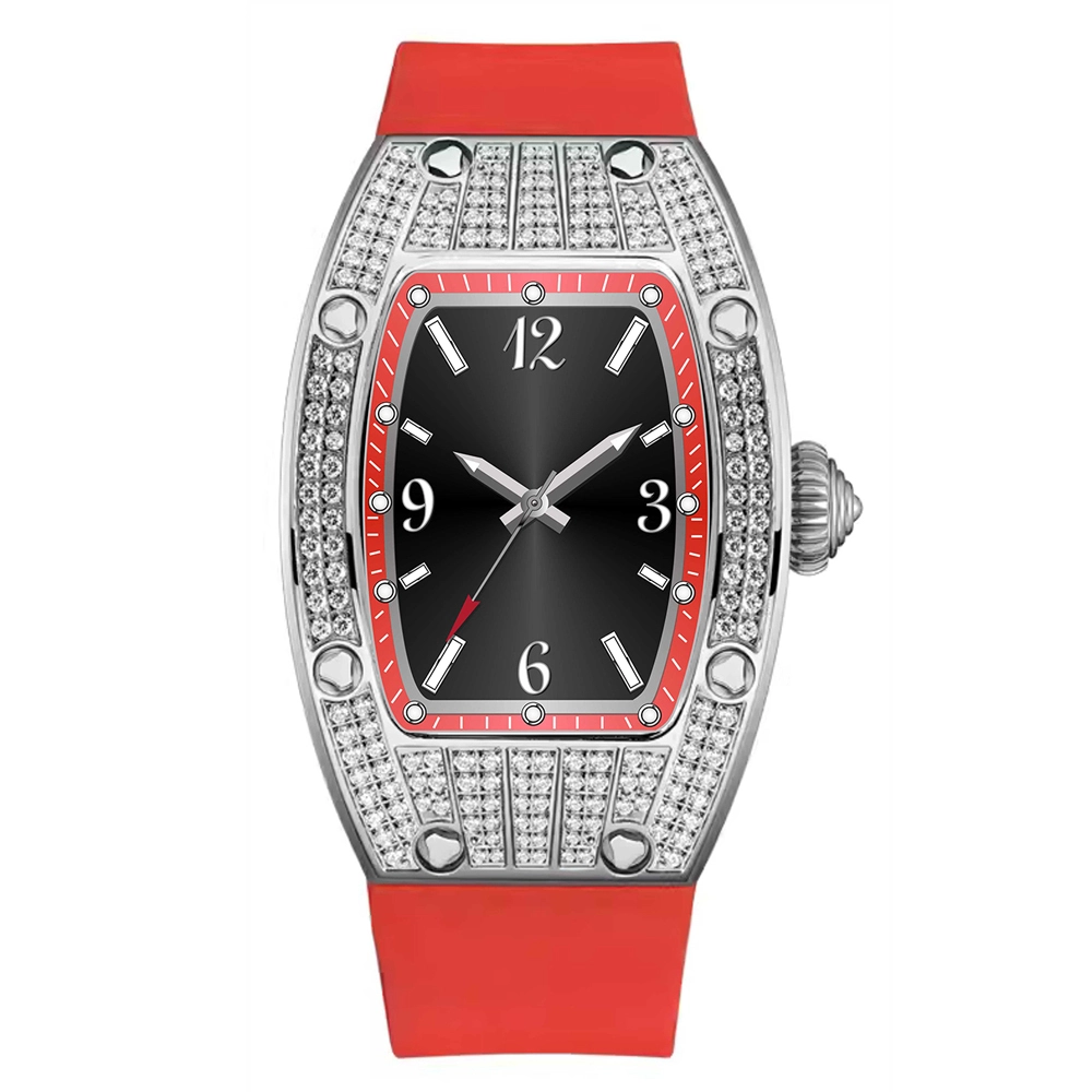 Low MOQ Square Full Stone Set السيدات كوارتز ساعة U068 1