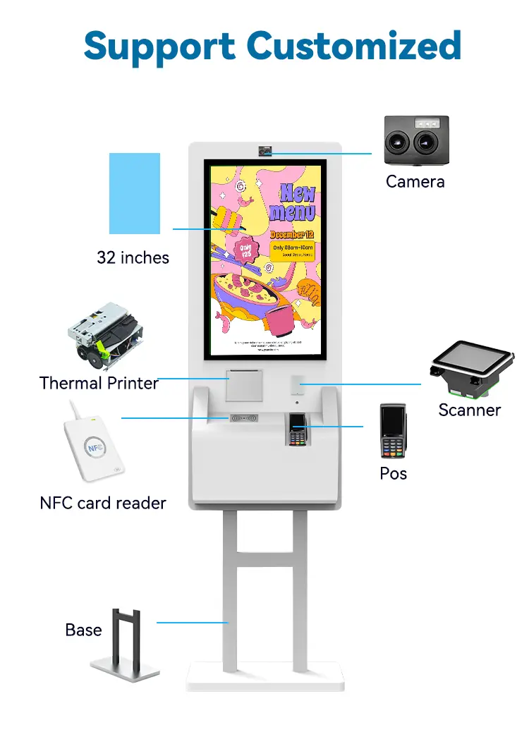 Safe to Usekiosk Screens for Information Display Payment Kiosk T/T 4