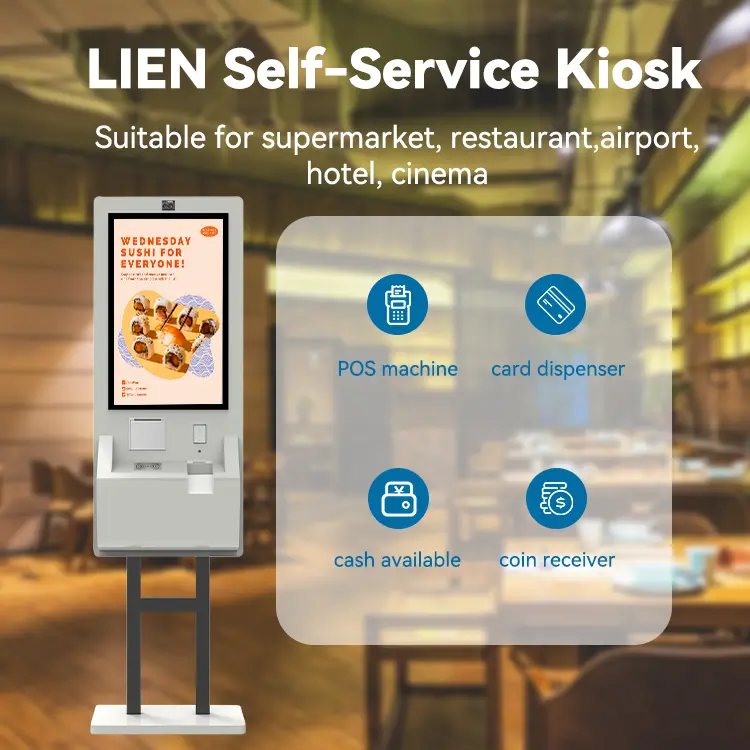 Safe to Usekiosk Screens for Information Display Payment Kiosk T/T 7
