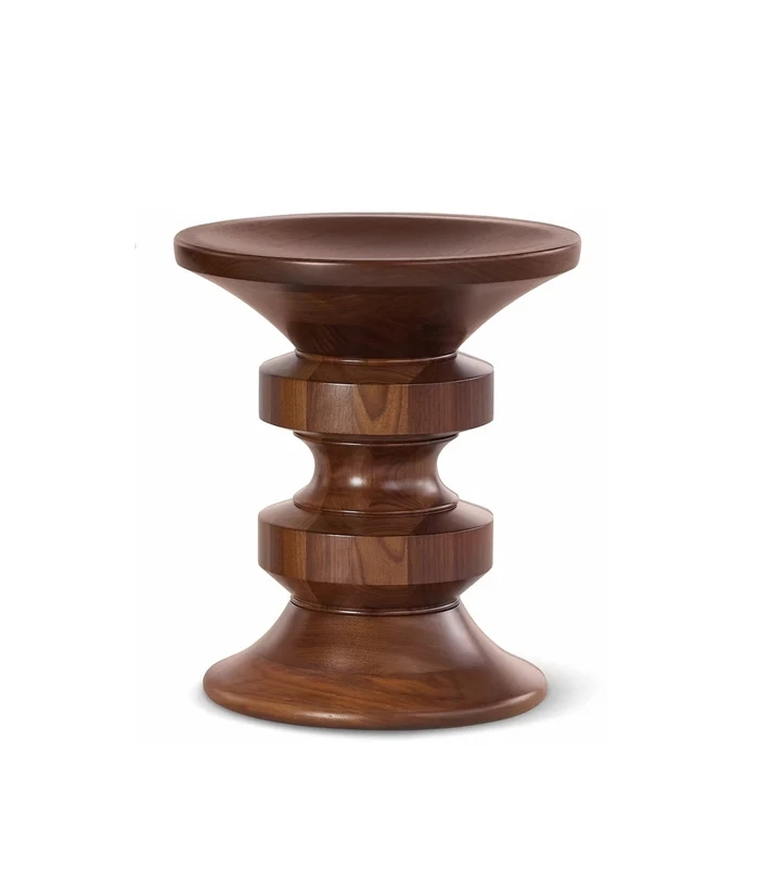 Modern Nordic Design Solid Walnut Stool Antique Wooden Leisure Chair for Home Furniture for Living Room Bedroom and Hall 1