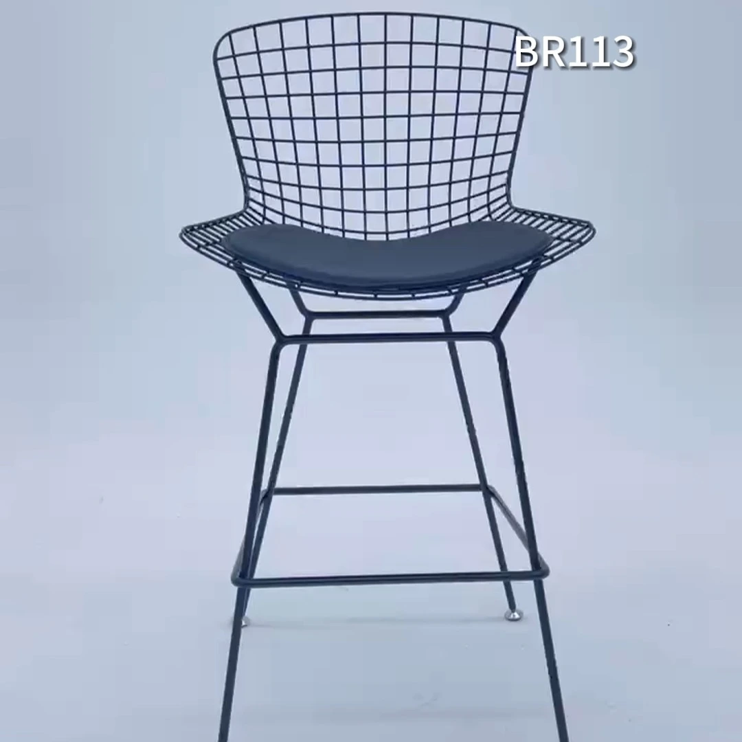 Nordic Modern Designer Custom Metal Bar Chair Fashionable KTV Cafe High Back Front Desk Chair 1