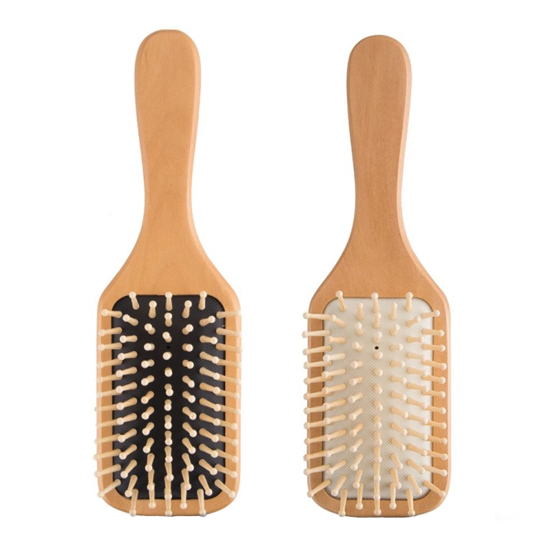 100% 천연 맞춤형 Cepillo De Pelo De Madera 나무 헤어 브러시 1