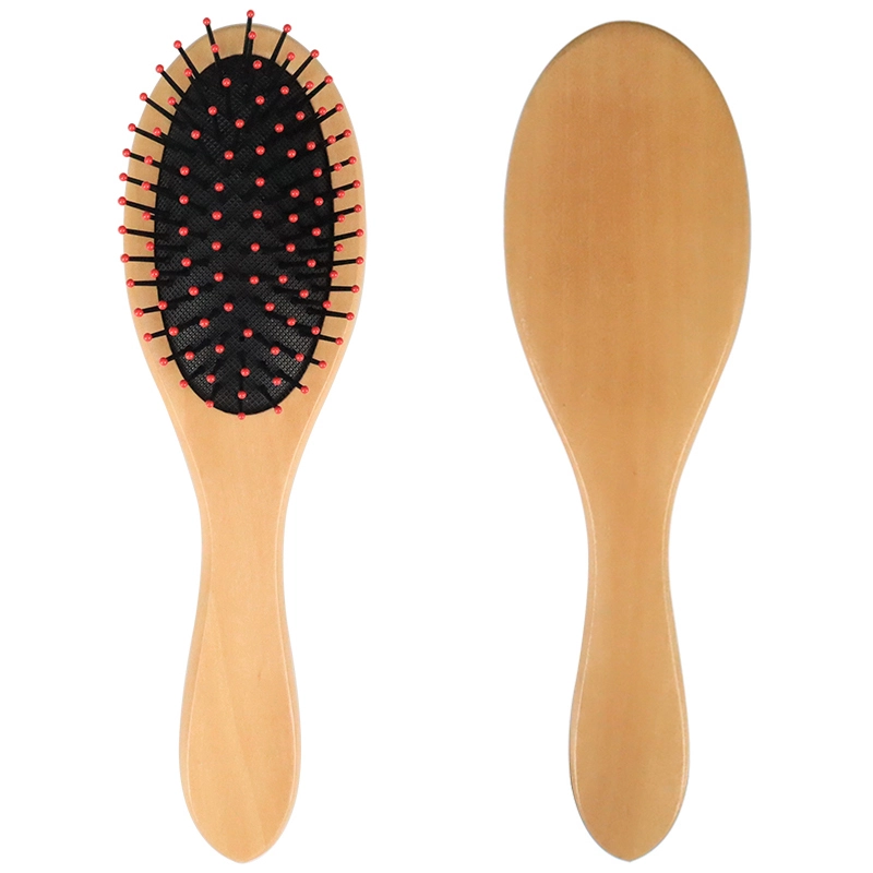 hot selling portable natural color scalp massage hair brush wooden cushion hair brush 1