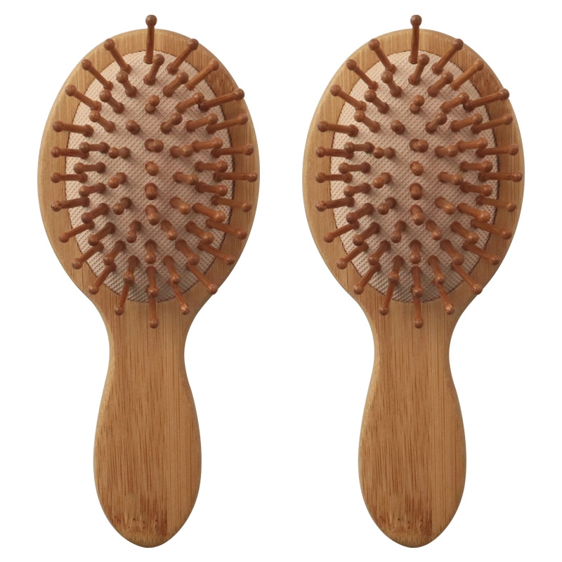 Private label Small Natural bamboo wood detangler hair brush eco-friendly Children paddle wooden hair combwith engraving logo 1
