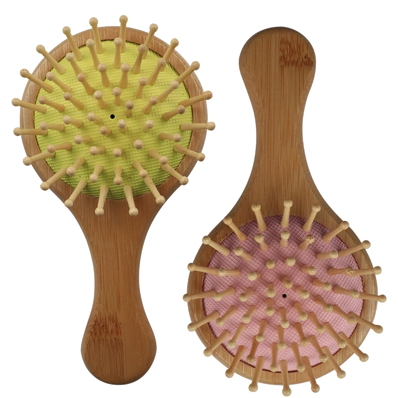 Popular Small Natural Bamboo Hair Brush Eco-friendly Wood Portable Travel Hair Comb Air Cushion Massage Hairbrush for Children 1