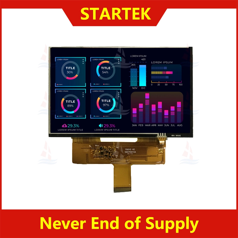 7.0 inch 800x480 16/18/24 bit RGB interface wide temperature Industrial TFT LCD with touch panel KD070WVFPA065-RT 1
