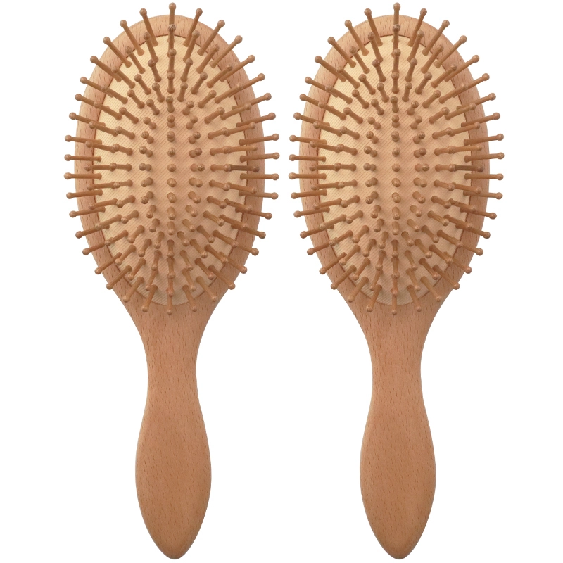 Bamboo Hair Brush Custom Logo Wooden HairBrush Paddle Massage Hair Brushes bamboo Pin Hair Brushes Detangling Combs 1