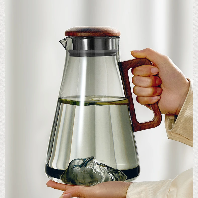 Gray Color Cold Kettle Set Household Heavy-duty Juicer With Handle High Temperature Drinking Light Luxury Tea Cup Set 1