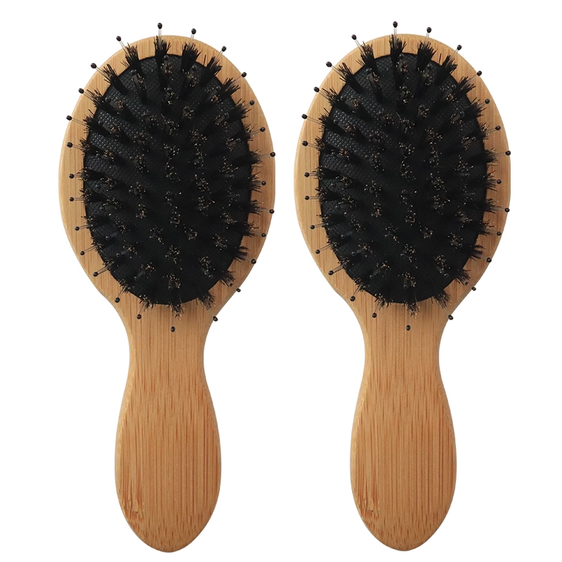 Ningbo factory direct sale mini natural beech wood boar bristle and nylon baby wood hair brush 1