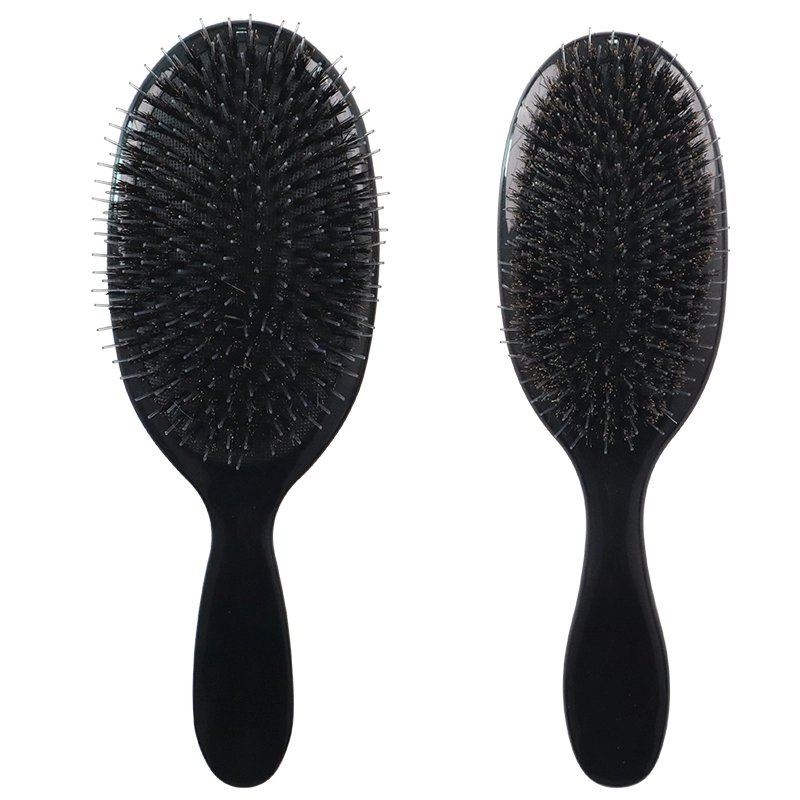 Artisans Hot nylon boar bristle hair brush private label oval black cushion hair comb with two sizes for promotion 1