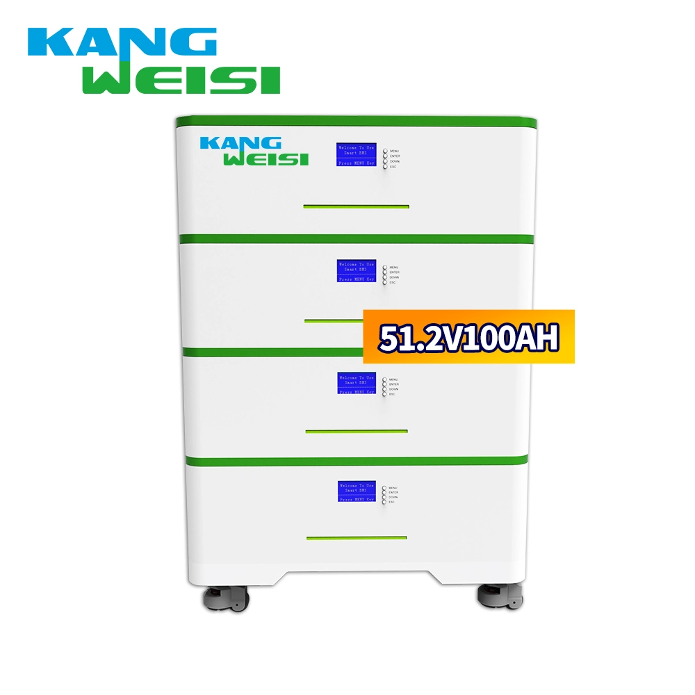 Bateria solar Kangweisi LiFePO4 51.2V100AH ​​​​Bateria de armazenamento de energia fotovoltaica empilhada de baixa tensão 48V 200ah 1
