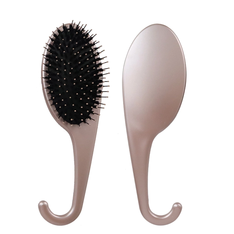 Wholesale scalp massage hair brush cushion nylon and boar bristle hair brush with hook 1