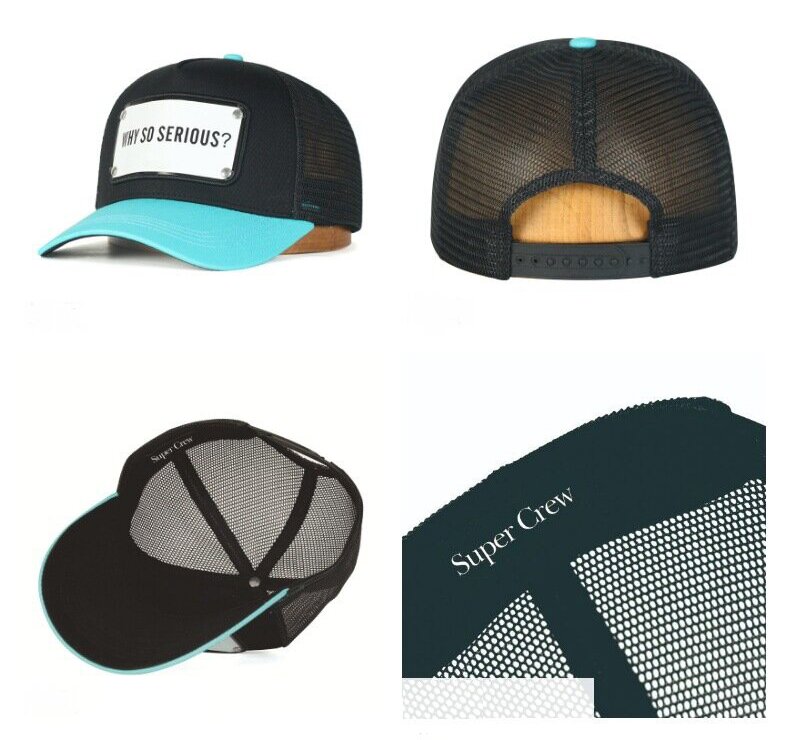 Metal Badge Slogan Trucker Hat with Curved Brim 7
