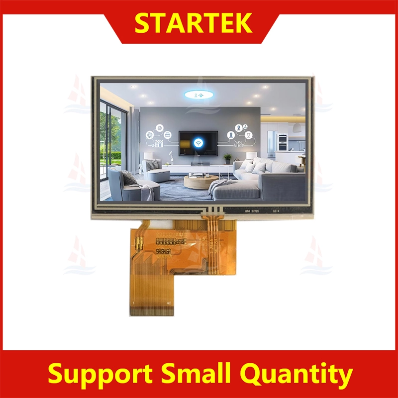 800x480 4,3 înç goşeya dîtinê ya tevahî Têkiliya RGB ST7262 ronahiya bilind germahiya fireh IPS Pîşesaziya LCD bi panela desta berxwedêr KD043WVFPA051-02-RT 1