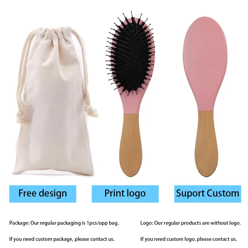 Wholesale Paddle Hair Brushes Wood Color - - Artisans 7