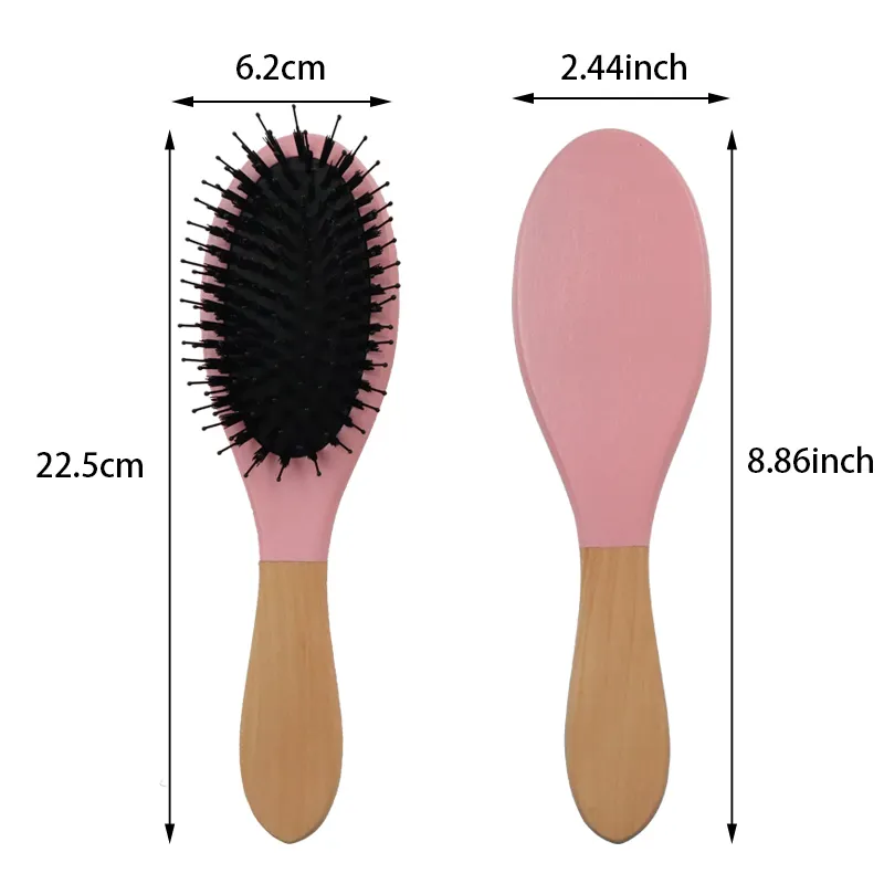 Wholesale Paddle Hair Brushes Wood Color - - Artisans 5