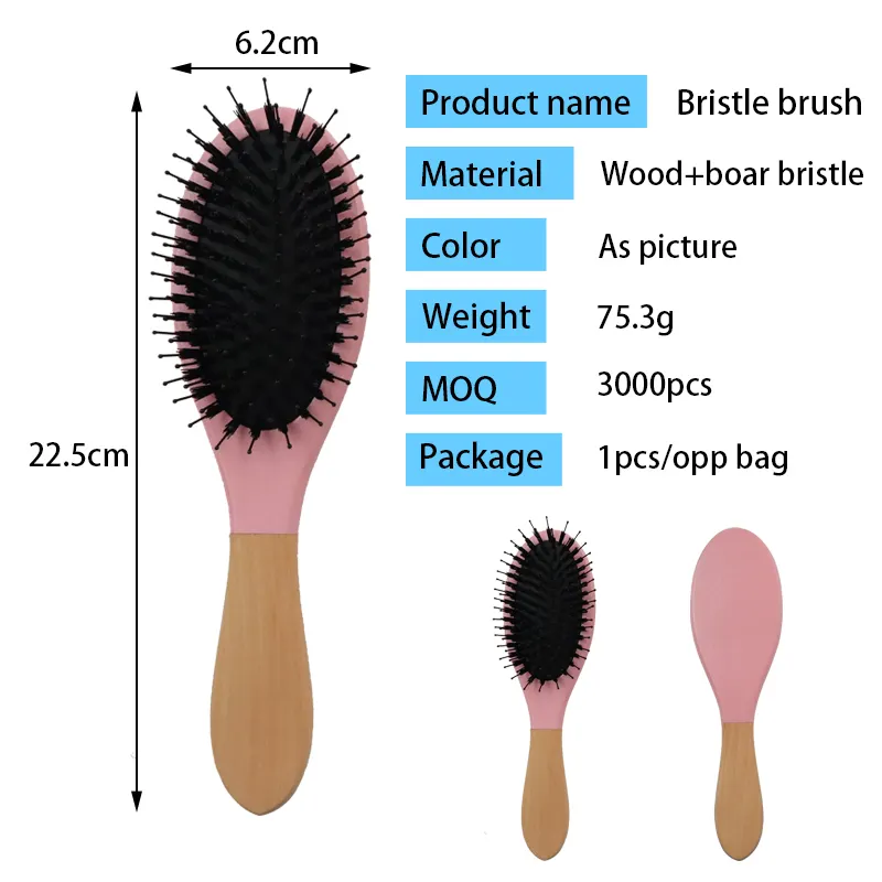 Wholesale Paddle Hair Brushes Wood Color - - Artisans 6