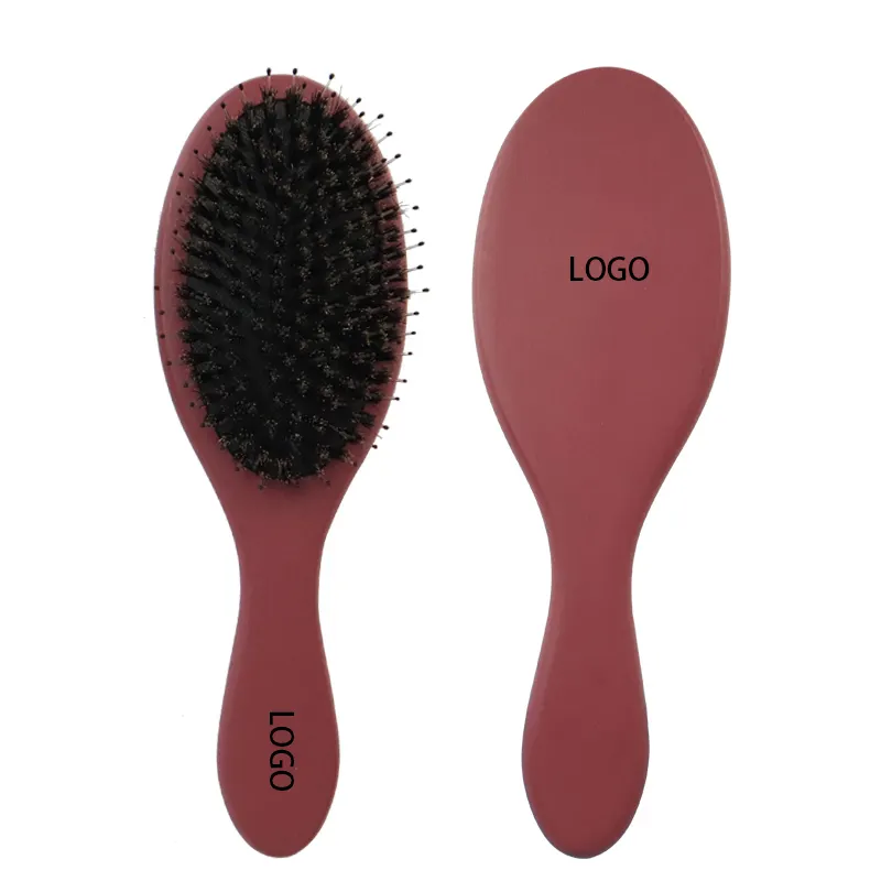 Bamboo Hair Brush for Hair Loss Wooden+nylon+boar Bristle Wood Color with Good Price 8