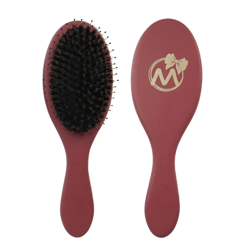 Bamboo Hair Brush for Hair Loss Wooden+nylon+boar Bristle Wood Color with Good Price 6